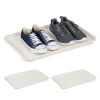 relaxdays Schuhpflege Und Mehr|Schuhpflege Und Mehr^3 x Schuhabtropfschale in Weiß - (B)60 x (H)3 x (T)40 cm