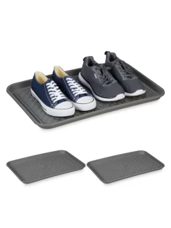 3 x Schuhabtropfschale in Grau - (B)60 x (H)3 x (T)40 cm>relaxdays Outlet