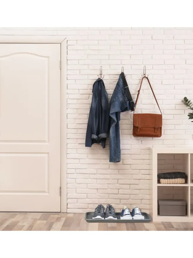 3 x Schuhabtropfschale in Grau - (B)60 x (H)3 x (T)40 cm>relaxdays Outlet