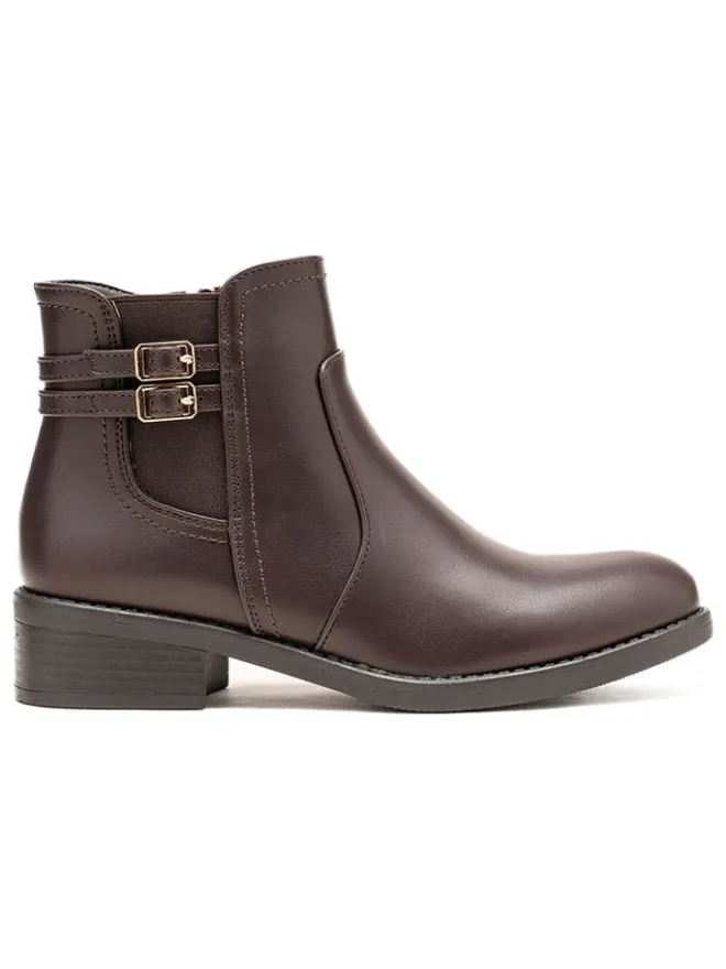 C'M Stiefeletten^Ankle-Boots in Dunkelbraun
