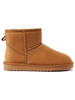 Mandel Stiefeletten^Ankle-Boots "Marina" in Hellbraun