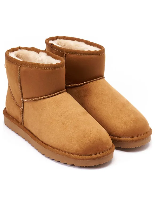 Mandel Stiefeletten^Ankle-Boots "Marina" in Hellbraun