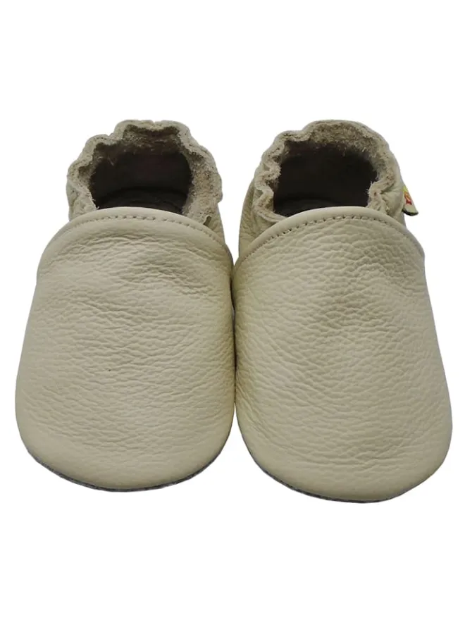 Baby Krabbelschuhe aus Leder mit rutschfester Sohle – Elfenbein>Yalion Hot