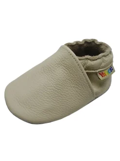 Baby Krabbelschuhe aus Leder mit rutschfester Sohle – Elfenbein><noscript><img width=