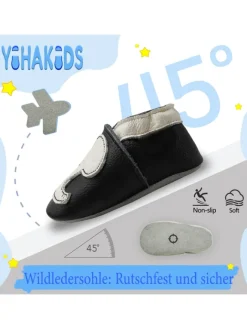 Yihakids Krabbelschuhe^Baby Krabbelschuhe aus Leder, weiche Lauflernschuhe mit rutschfester Sohle