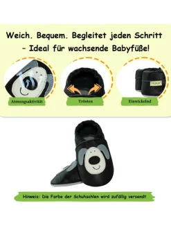 Baby Krabbelschuhe aus Leder, weiche Lauflernschuhe mit rutschfester Sohle><noscript><img width=