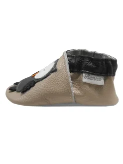 Bemesu Krabbelschuhe^Baby Krabbelschuhe aus Leder, weiche Lauflernschuhe mit rutschfester Sohle