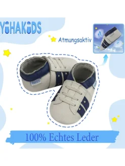 Yihakids Krabbelschuhe^Baby Krabbelschuhe aus Leder, weiche Lauflernschuhe mit rutschfester Sohle
