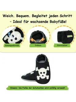 Baby Krabbelschuhe aus Leder, weiche Lauflernschuhe mit rutschfester Sohle><noscript><img width=