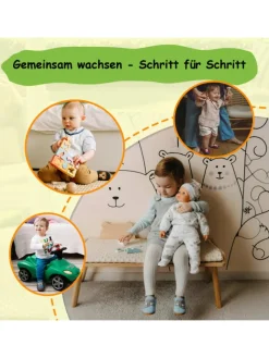 Baby Krabbelschuhe aus Leder, weiche Lauflernschuhe mit rutschfester Sohle><noscript><img width=