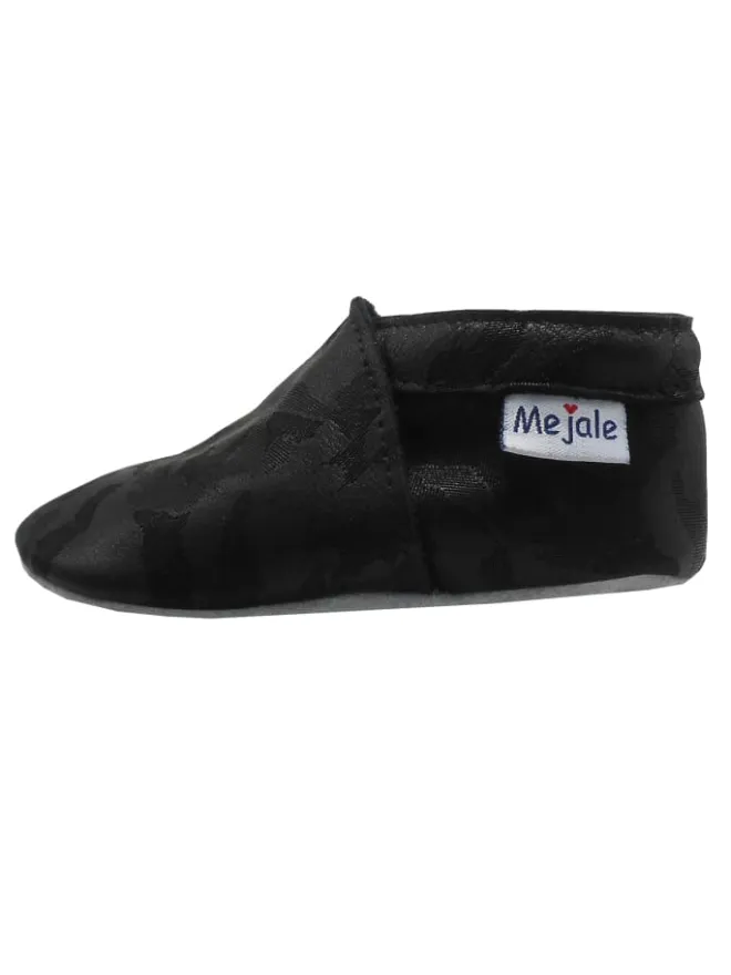 Mejale Krabbelschuhe^Baby Krabbelschuhe in Schnitzerei Schwarz