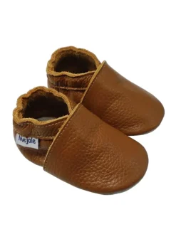 Baby Leder Krabbelschuhe, rutschfeste und weiche Sohle - Braun>Mejale Sale