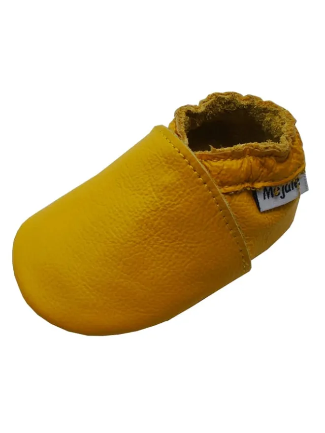 Mejale Krabbelschuhe^Baby Leder Krabbelschuhe, mit rutschfester Sohle – Gelb