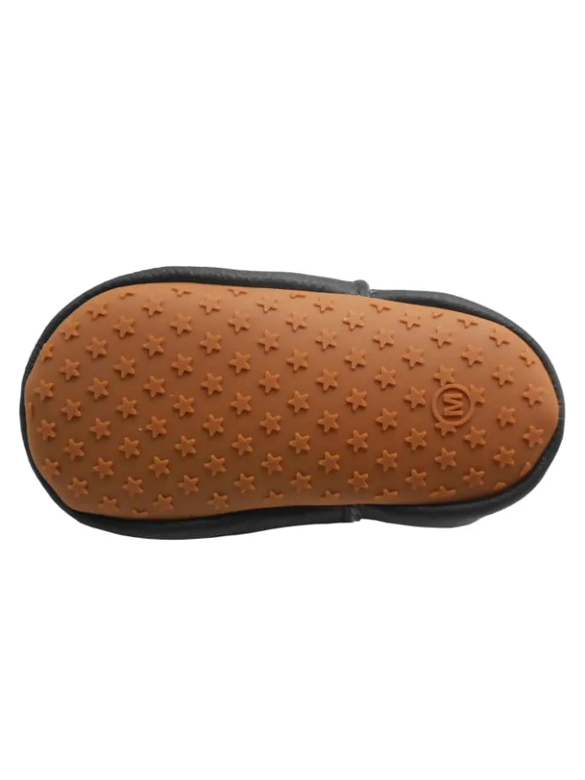 Baby Leder Krabbelschuhe,mit rutschfester harter Sohle-Segelboot - Muster>Yihakids
