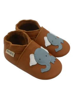 Mepiq Krabbelschuhe^Baby Leder-Krabbelschuhe "Elefant" in Braun