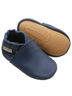Baby Leder-Krabbelschuhe in Dunkelblau>Mepiq New