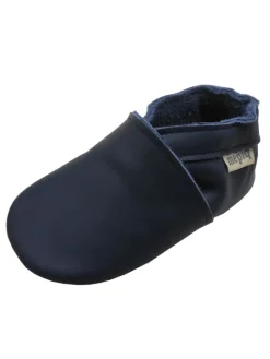 Baby Leder-Krabbelschuhe in Dunkelblau><noscript><img width=
