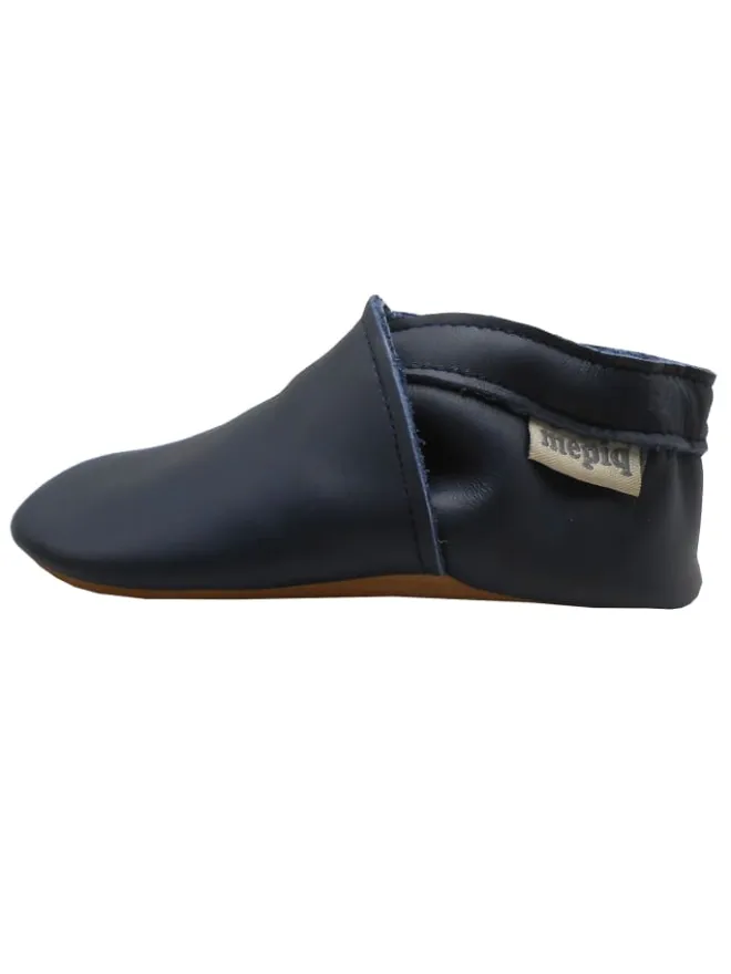 Baby Leder-Krabbelschuhe in Dunkelblau>Mepiq New