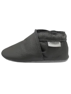 Bemesu Krabbelschuhe^Baby-Leder-Laufschuhe, komfortabel mit rutschfester Sohle - Grau