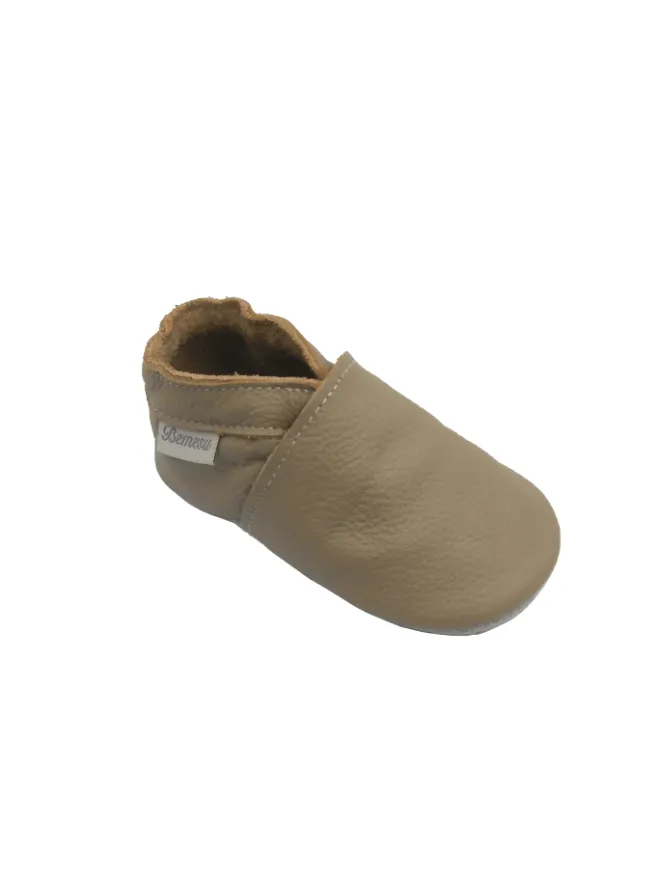 Baby-Leder-Laufschuhe, komfortabel mit rutschfester Sohle - Khaki>Bemesu Discount