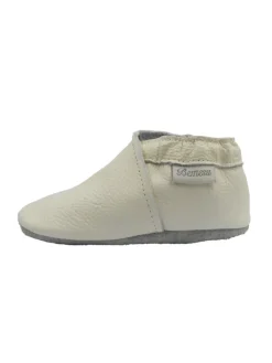 Baby-Leder-Laufschuhe, komfortabel mit rutschfester Sohle - Weiß><noscript><img width=