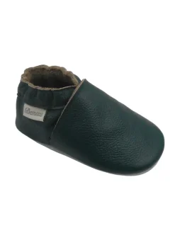 Baby-Leder-Laufschuhe, komfortabel mit rutschfester Sohle - Dunkelgrün><noscript><img width=