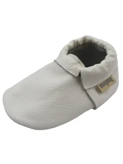 Baby-Leder-Laufschuhe, komfortabel mit rutschfester Sohle - Weiß><noscript><img width=