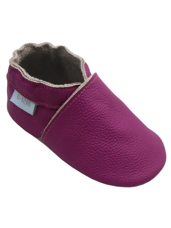 Baby-Leder-Laufschuhe, komfortabel mit rutschfester Sohle - Lila>Basrakids Best