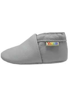 Babyschuhe aus Leder mit rutschfester Sohle – Hellgrau><noscript><img width=