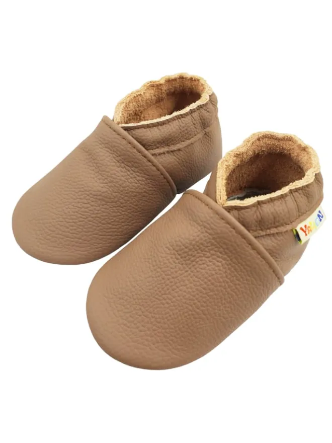 Baby-Wanderschuhe aus Leder, bequeme, rutschfeste Sohlen - hellbraun>Yalion Discount