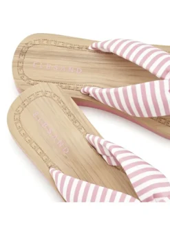 ELBSAND Sandalen·Zehensandalen^Badezehentrenner in rosa-gestreift