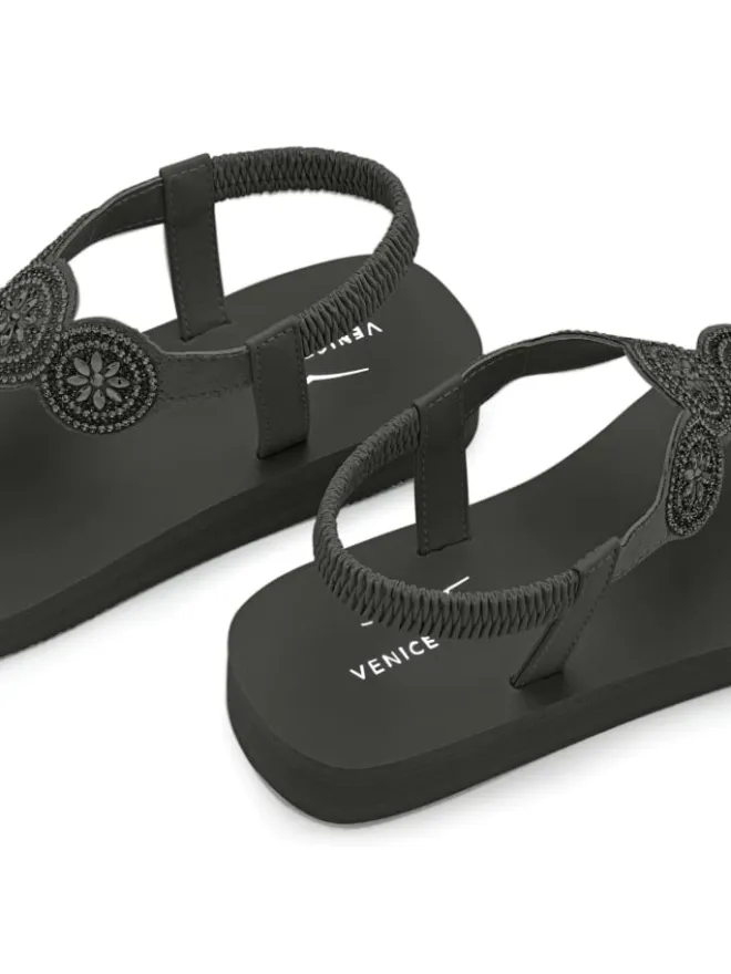 Venice Beach Sandalen·Zehensandalen^Badezehentrenner in schwarz