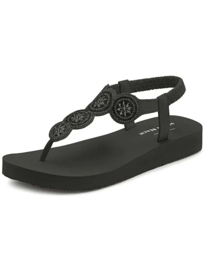 Venice Beach Sandalen·Zehensandalen^Badezehentrenner in schwarz