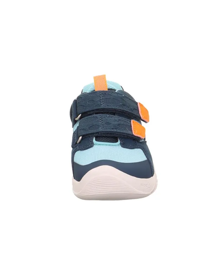 Barfuß Leder-Sneakers "Trace" in Dunkelblau/ Hellblau>superfit New