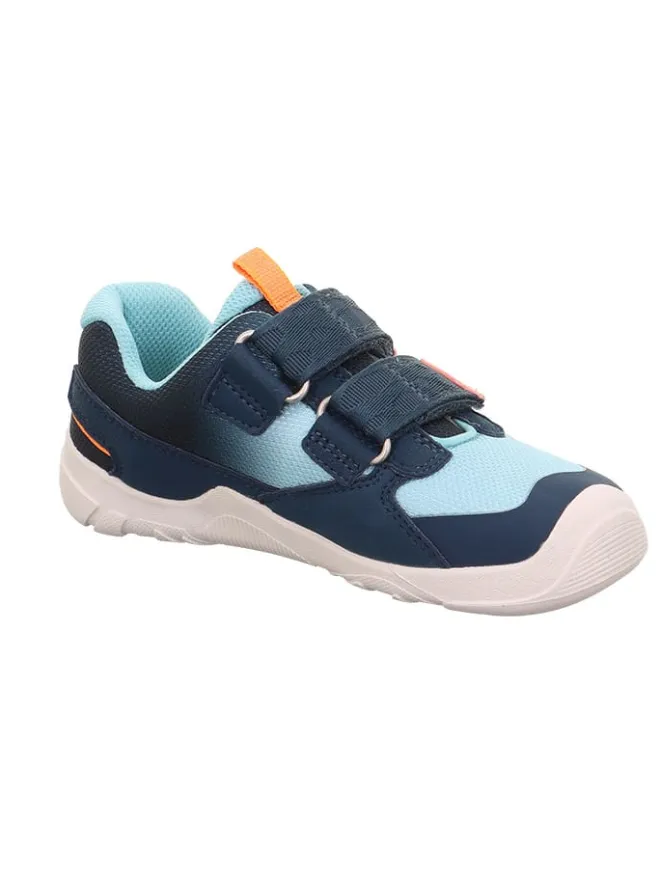 Barfuß Leder-Sneakers "Trace" in Dunkelblau/ Hellblau>superfit New
