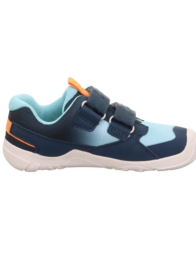 Barfuß Leder-Sneakers "Trace" in Dunkelblau/ Hellblau>superfit New