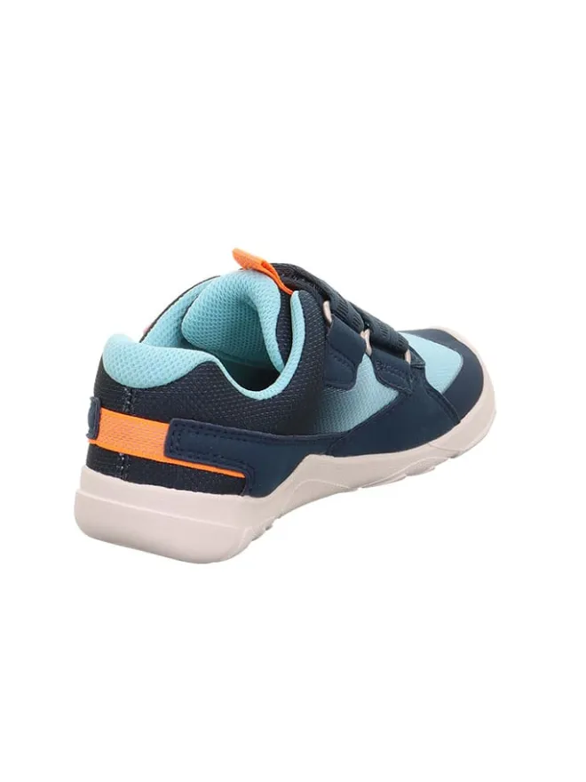 Barfuß Leder-Sneakers "Trace" in Dunkelblau/ Hellblau>superfit New
