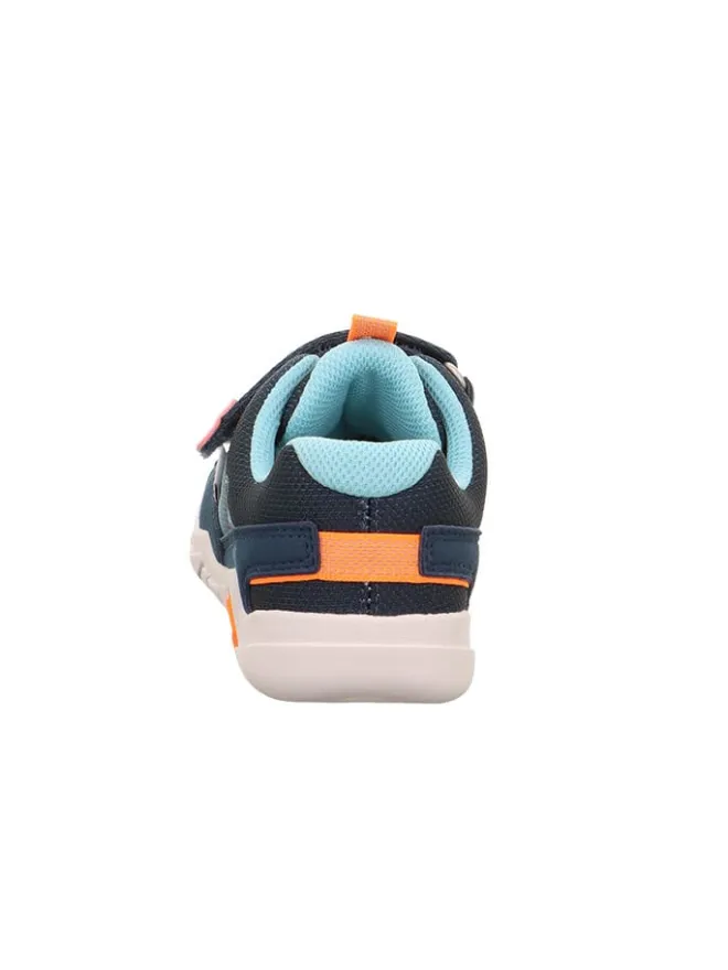 Barfuß Leder-Sneakers "Trace" in Dunkelblau/ Hellblau>superfit New