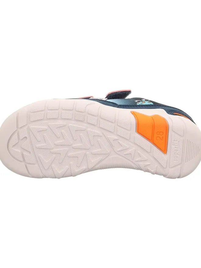 Barfuß Leder-Sneakers "Trace" in Dunkelblau/ Hellblau>superfit New