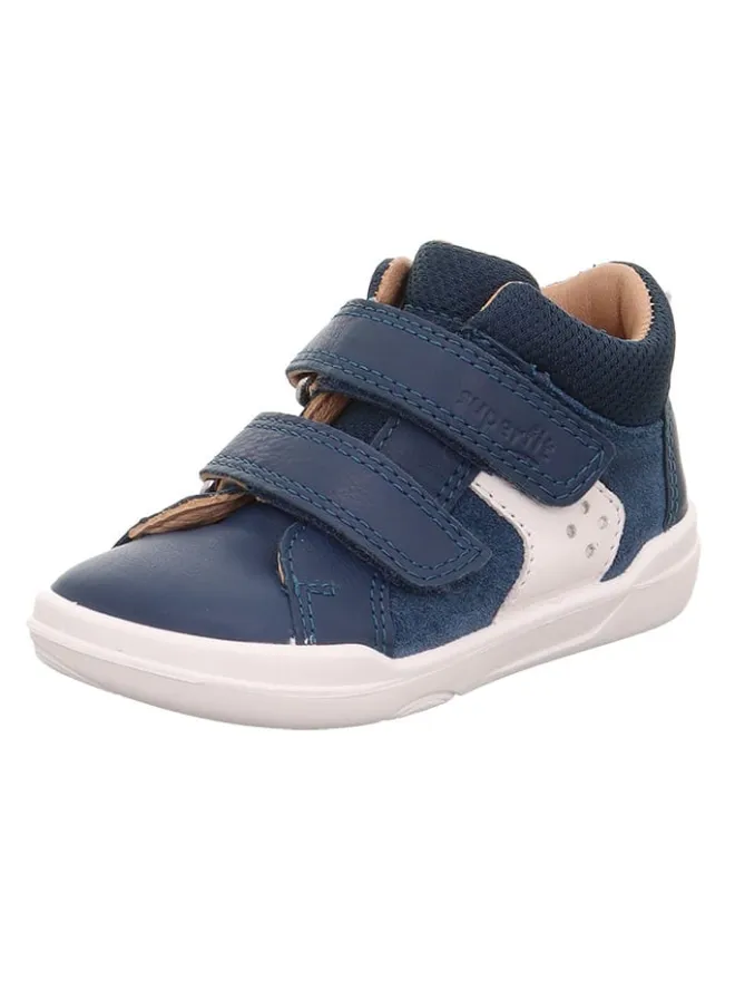 Barfuß Leder-Stiefeletten "Superfree" in Dunkelblau/ Weiß>superfit Sale