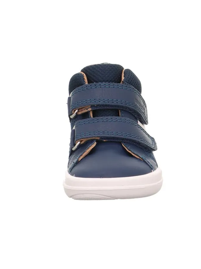 Barfuß Leder-Stiefeletten "Superfree" in Dunkelblau/ Weiß>superfit Sale