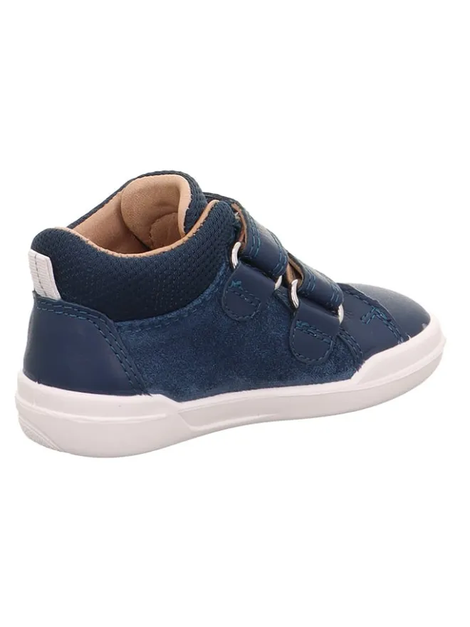 Barfuß Leder-Stiefeletten "Superfree" in Dunkelblau/ Weiß>superfit Sale