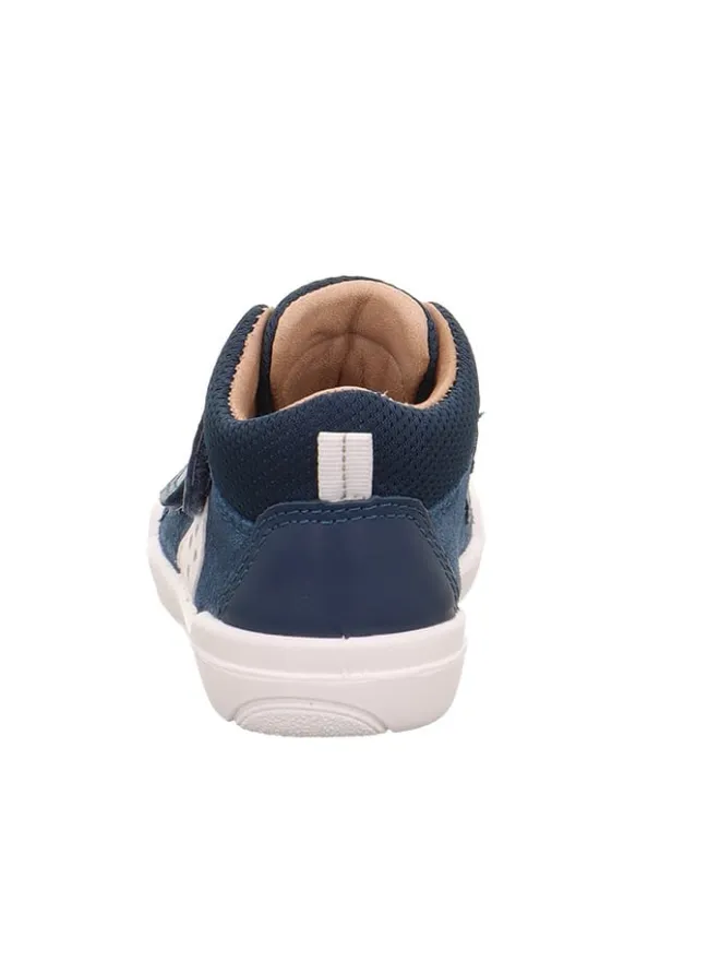 Barfuß Leder-Stiefeletten "Superfree" in Dunkelblau/ Weiß>superfit Sale