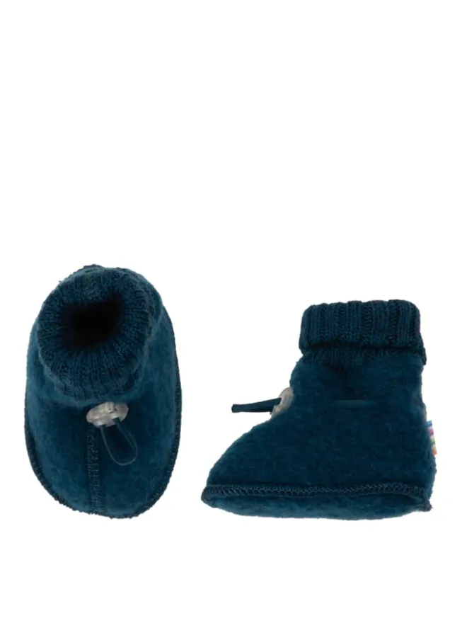 Joha Krabbelschuhe^Booties Krabbelschuhe Merinowolle in dunkeltürkis