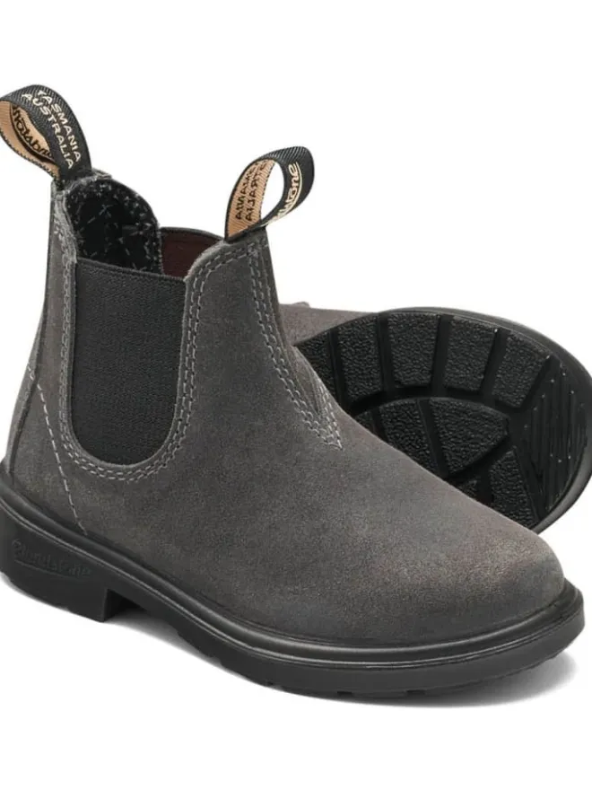 Chelsea Boot "2594 Steel Grey Waxed Suede (Kids)" in Grau>Blundstone Sale