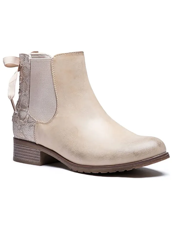 Foreverfolie Stiefeletten^Chelsea-Boots in Beige