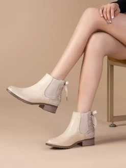 Foreverfolie Stiefeletten^Chelsea-Boots in Beige