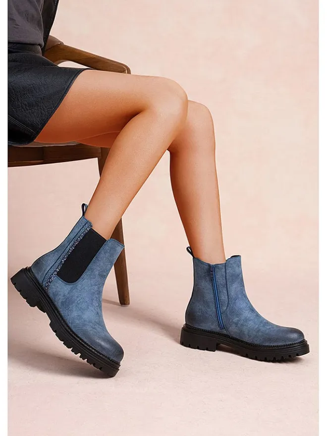 Chelsea-Boots in Blau>Foreverfolie Best