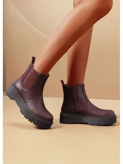 C'M Stiefeletten^Chelsea-Boots in Bordeaux