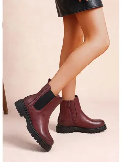 Foreverfolie Stiefeletten^Chelsea-Boots in Bordeaux